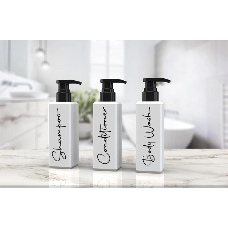 Frifoho 16Oz Shampoo And Conditioner Dispenser Printed Soap Dispenser